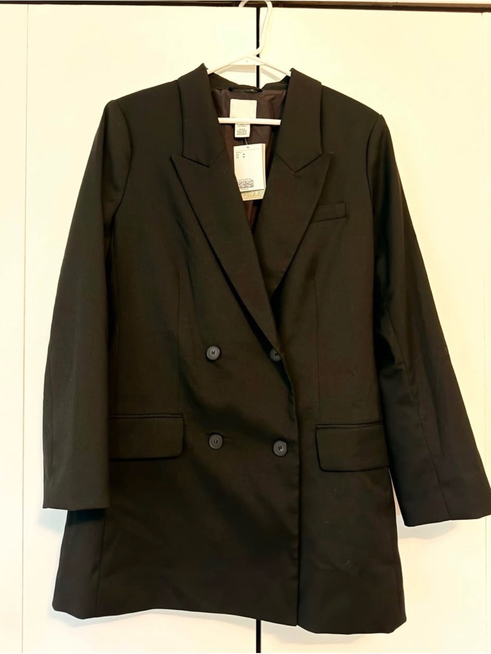 H&M Black Double-Breasted Women's Blazer Size M